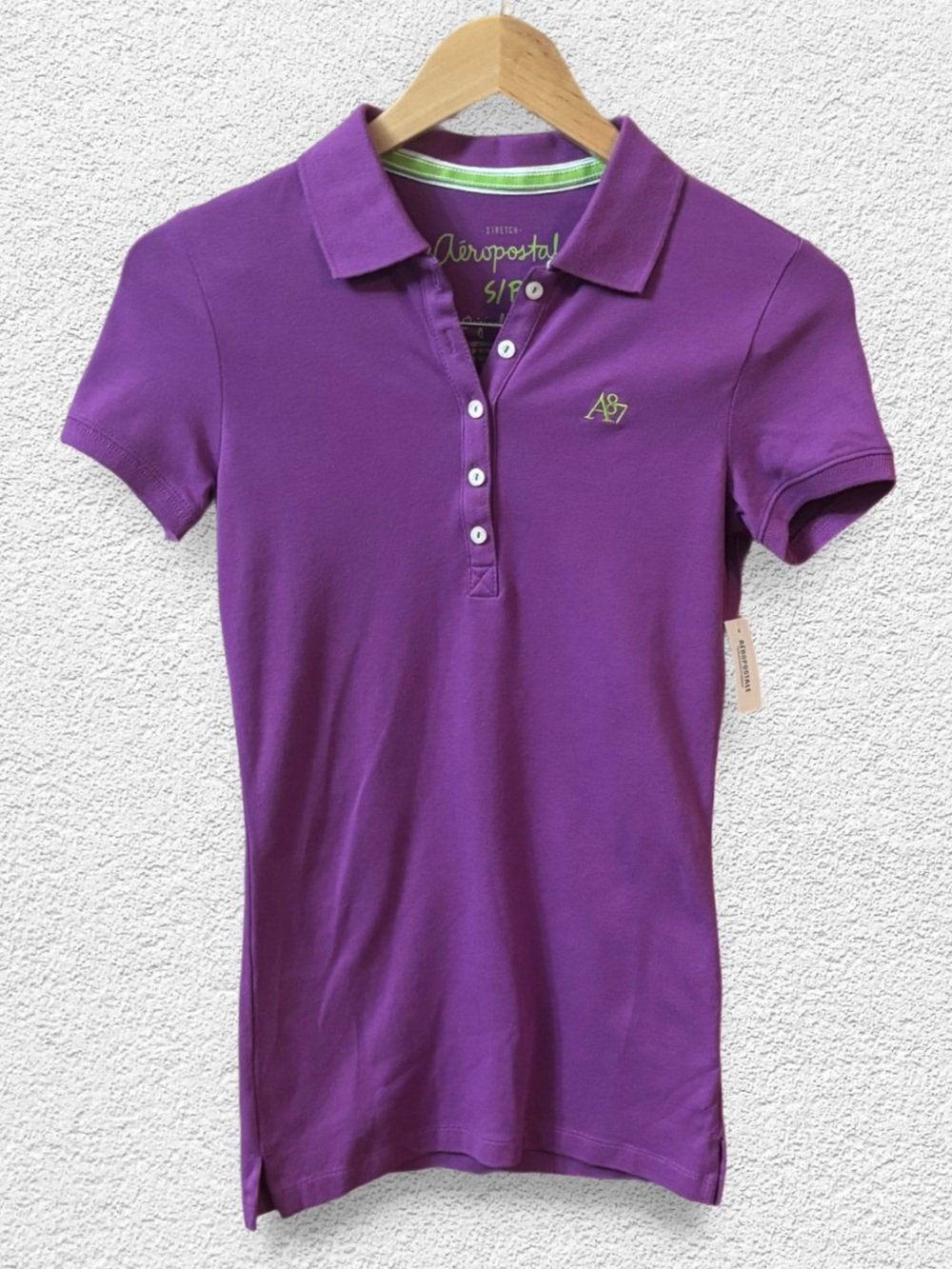 NOS Y2K Aeropostale Purple Polo Shirt Size S NWT Vintage Aesthetic Rare Color